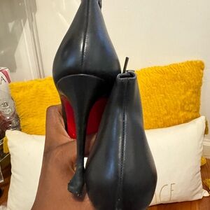 Black Leather Stiletto Heels